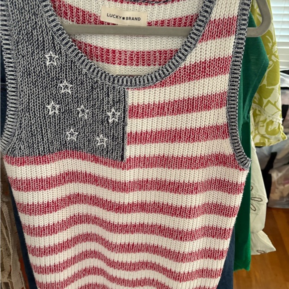 Lucky Brand Sweaters - Lucky Brand Patriotic Knit Tank nwt med